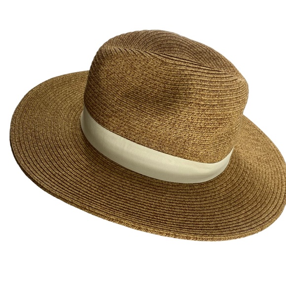 Toucan Hats Tuckernuck NEW Ivory Cream Wide Brim Packable Fedora Sun Hat Size M - Picture 5 of 10